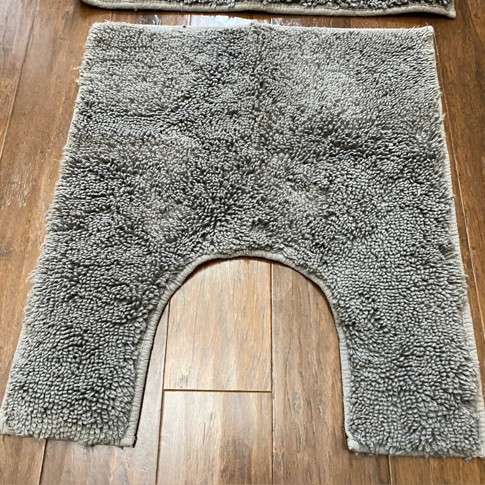 2 pc Gray Bathroom Rug / Mat Set - Picture 6 of 9